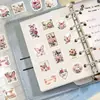 30 Piezas de Paquete de Pegatinas Románticas Rosa Retro Pegatinas Decorativas para Cuaderno de Estudiante DIY Teléfono Móvil Maleta