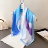 Bufanda de Imitación Seda Estampada con Bloques de Color Simples, Chal de Alta Gama, Pañuelo Versátil para el Cuello, Pañuelo Cuadrado Pequeño, Pañuelo para la Cabeza, Bufanda para Mujer