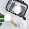 Espejo de Mano de una Cara con Mango Redondo, Espejo de Maquillaje Antiguo, Portátil para Dormitorio y Uso en Casa