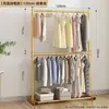 Secador de Ropa de Doble Capa de Pie para Dormitorio Estante para Ropa Doméstico No Ocupa Espacio Secador de Ropa Almacenamiento Perchero Simple