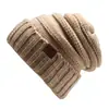 Otoño e Invierno Europeo y Americano Más Vendido Etiqueta Ebay Aliexpress Color Sólido Gorro de Invierno para Mujer Gorro de Lana Plegable Tejido
