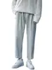 Pantalones deportivos de color sólido para otoño e invierno para hombre, modernos, holgados, de pierna recta, forrados de felpa, deportivos, casuales, recortados, versátiles y cálidos, de color sólido