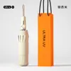 Guarda-chuva dobrável totalmente automático, proteção UV, espessado e ampliado, revestimento preto, guarda-sol, uso duplo para sol e chuva, guarda-chuva personalizado