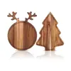 Bandeja Navideña de Madera Transfronteriza Reno Árbol de Navidad Gorro Navideño Plato Bandeja de Dibujos Animados Bandeja para Frutas y Snacks