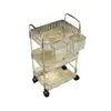 Estante de almacenamiento de carrito pequeño transparente de fábrica personalizado, estante de almacenamiento de plástico móvil, estante de almacenamiento de acrílico para cocina y baño