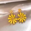 Pendientes Amarillos Exquisitos de Dopamina para Mujer 2026 Nuevos Pendientes Florales Populares Pendientes de Estilo Festivo Lujo Ligero Sensación de Alta Gama