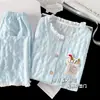 Conjunto de Pijama de Algodón Lindo de Nube de Dibujos Animados para Niñas, Conjunto de Dos Piezas de Cárdigan de Manga Larga para Primavera y Otoño para Niñas Mayores