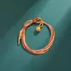 Pulsera de Hilo Ajustable de Cinco Colores con Colgante de Borla Pequeña de Zongzi para el Festival del Bote del Dragón, Hilo Rojo Hecho a Mano DIY al por Mayor
