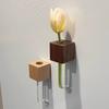 Madera Maciza Calcomanía de Refrigerador Jarrón Flor Calcomanía Magnética Refrigerador Doméstico Diario Decoración de Madera Simple Creativa 3D