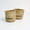 Fornecimento de fábrica de linho de fundo redondo saco de copo ambientalmente amigável à prova d'água saco de plantio em vaso imprimível logotipo imitação de linho bonsai