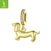 Perro Salchicha Tono Plateado Cobre Platino Chapado Accesorios para Colgantes DIY Perro Lindo Animal Cuentas para Pulseras DIY