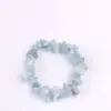 Pulseira de Pedra Natural com Pedrinhas Artesanal Versátil Fofa Colorida Pulseira de Cristal Rosa