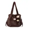 Bolso tote de peluche de alta gama para mujer, nueva colección otoño 2026, relajado y casual, bolso de hombro simple con textura esponjosa