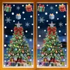 Decorações de Natal Coloridas Sonhadoras Rena Boneco de Neve Adesivo Estático Transfronteiriço Efeito Glitter Papai Noel Adesivo de Vidro