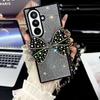 Adecuado para Samsung Zfold7 Funda con Spray de Diamantes para Flash del Arco Zfold5/ 40% de descuento Pantalla Apilada Pulsera Funda Protectora de PC con Pedrería