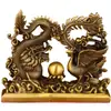 Enfeites de Dragão e Fênix de Latão, Decoração de Casa com Dragão e Fênix de Cobre, Decoração de Quarto de Casamento, Decoração de Celebração de Casamento, Peça de Exibição de Presente Artesanal