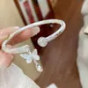 Pulseira Borboleta de Prata Pura 999 para Mulheres, Mensagem Auspiciosa, Pulseira de Joia de Prata Robustinha, Novo Estilo Chinês Presente de Aniversário para Namorada