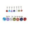 1.6*16mm uña de lengüeta de garra redonda con circón perforación corporal con anillo de bola en la lengua circón joyería de perforación de comercio exterior al por mayor