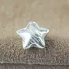 Pulsera con Cuentas de Estrella Cepillada de Plata Pura, Cuentas Sueltas, Cuentas de Transferencia Passepartout, Cuentas Lisas de Plata 925