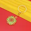 Chaveiro Pingente Esmalte Ouro de Areia Método Antigo Guochao Pingente Saco da Sorte Cinco Imperadores Vazado Presente Comemorativo de Ponto Turístico