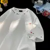 2026 Nueva Camiseta Unisex Casual Moderna Versátil de Manga Corta Resistente con Bordado Arcoíris Simple para Pareja