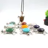Colgante Broche Doble Uso Tortuga Pequeña Incrustaciones de Cristal Piedra Natural Multicolor Pin Exagerado Moderno Joyería de Comercio Exterior