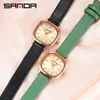 Reloj Sanda para Mujer Estudiante Tendencia de Moda Correa Impermeable Reloj de Cuarzo Casual Simple Reloj con Correa de Acero