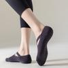 Calcetines de yoga antideslizantes para el suelo calcetines de algodón Calcetines tipo mocasín para mujer base de toalla silicona amortiguadora antideslizante boca poco profunda invisible calcetines de interior