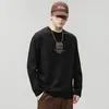 Camiseta de manga comprida 2026 para homens, blusa masculina solta, moletom, camiseta casual, roupas masculinas de outono para primavera, outono e inverno