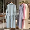 Casaco longo de cashmere dupla face com cadarço, Puyuan, 14,5 mícrons, 25 outono/inverno, novo roupão de banho estilo coreano