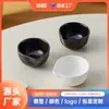 Prato Cerâmico Personalizado Preto Fosco e Branco Bicolor, Prato para Condimentos em Formato de Gota d'Água, Prato para Temperos de Hot Pot, Prato para Molho de Soja e Vinagre, Prato para Molhos