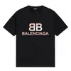Camiseta de Verano Cruzada Bale25Ss Nuevo Estilo 260g Algodón Peinado Puro Hilo Doble Logo Impreso Lujo Accesible para Hombre y Mujer Manga Corta