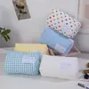 Bolsa de maquillaje estilo coreano nueva de gran capacidad, bolsa de almacenamiento acolchada de algodón con forma de corazón, linda bolsa de aseo portátil, bolso de mano de compras