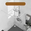 Perchero curvo para ropa de baño, barra colgante en forma de L sin taladro para inodoro, barra de cortina de ducha divisoria en forma de U de alta gama para baño