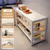 Estante de suelo multicapa para barra de bar, mesa estrecha con estantes, mesa de comedor, mesa divisoria para sala de estar, mesa larga simple de ocio para balcón