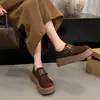 Zapatos Birkenstock de suela gruesa de cobertura total para mujer, nuevo estilo otoño 2026, para personas bajitas, slip-ons cómodos, mocasines de plataforma