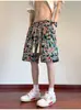 Venda Direta da Fábrica 2026 Novo Estilo Bermudas de Verão Masculinas Estampadas Versáteis Calças de Cinco Pontos Masculinas Largas Retas Casuais Bermudas de Praia