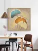 Hoja de Ginkgo Lujo Ligero Moderno Comedor Pintura Decorativa para Comedor Alto Sentido Entrada de Sala de Estar Pintura Colgante Mural de Pared Abstracto Atmosférico