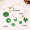 Imitação de vidro Jade fivela de segurança pingente verde escuro jade colar pulseira pingente diy handmade antigo hairpin jóias acessórios