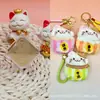Colgante de oro cuadrado de la fortuna 999 de oro puro, serie de gatitos de peluche con cordón para promoción de transmisiones en vivo de TikTok