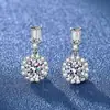 Aretes en vivo para mujer estilo ins amor plata de ley S925 circonita aretes de circonita de seis garras aretes brillantes