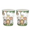 Festa de aniversário de animais da selva suprimentos prato de papel copo de papel toalha de mesa de tecido torta utensílios de mesa para festa de animais da selva faca garfo colher
