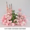 Arreglo floral de piso para boda, decoración de fila de flores rosas, flores de boda, flores artificiales, decoración de pasillo, ambientación, arte floral de escenario T
