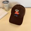 Boné de beisebol bordado estilo japonês retrô pequeno com capuz macio urso para homens pequeno boné casual para estudantes