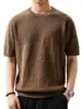 Camiseta de punto de manga corta con textura de burbujas 3D para hombre, nueva colección de verano 2026, corte holgado, cuello redondo, manga corta