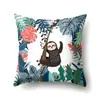 Funda de Almohada Geometría Animal de un Solo Lado Funda de Almohada de Oficina Funda de Almohada Lumbar Poliéster Funda de Almohada Simple para Sofá