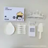Set de vajilla desechable para pastel, incluye seis piezas, para fiestas de cumpleaños; fabricante de cuchillos, tenedores y platos para pastel; set de caja de regalo
