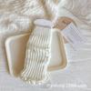 Meias de Tricô Largas Infantis Outono e Inverno para Meninas, Meias de Cano Médio com Babados Coloridas Doces, Aquecedores de Pernas Quentes Estilo Japonês para Bebês