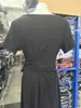 Talla Extra Estilo Hepburn Francés Diseño Adelgazante Lado con Lazo Vestido Negro Verano Estilo Socialité de Alta Gama Vestido Largo