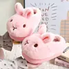 Pantuflas de Algodón de Invierno para Niños Conejito para Niños y Niñas, Cálidas y Forradas de Felpa, Antideslizantes, Pantuflas Caseras para Bebés para Padres e Hijos, Zapatos Cerrados de Algodón